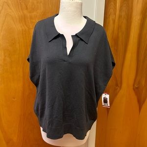 DKNY sweater vest with collar dark grey size XL